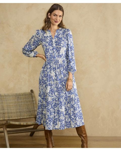 Tiered Floral Print Dress