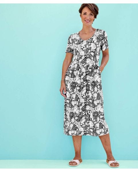 Printed Jersey Short Sleeve Dress