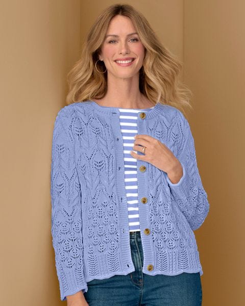 Pointelle Look Cardigan 
