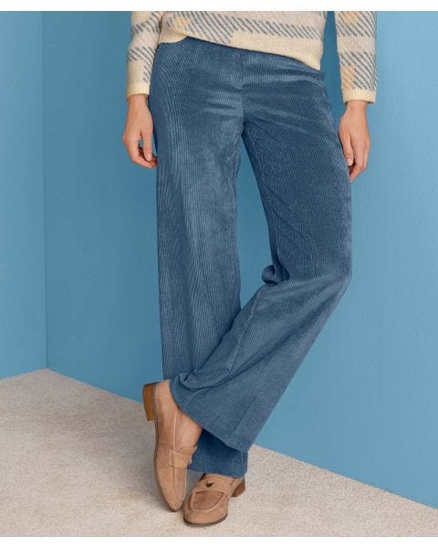 Wide-leg Cord Trousers