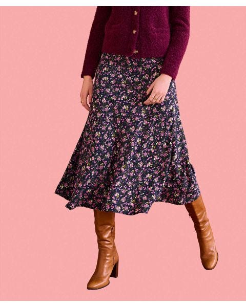 Pull-on Printed Skirt