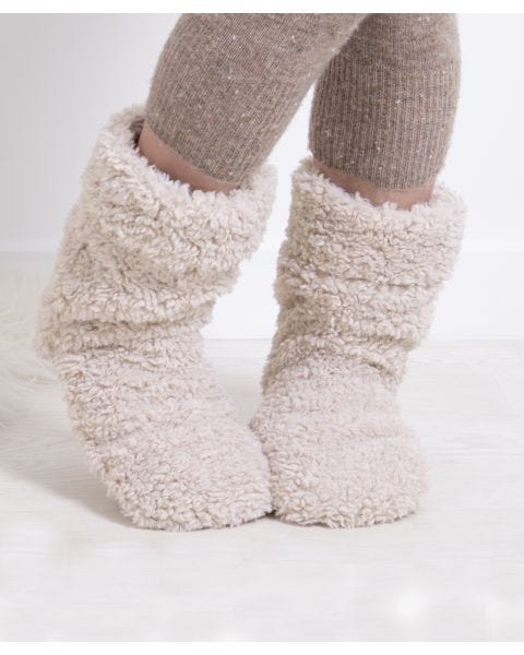 Totes Toasties Ladies Faux Fur Bootie Slipper Socks
