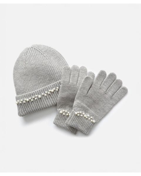 Beaded Hat & Gloves Set