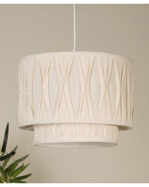 2 TIER 30CM LINEN PINCH PLEAT SHADE