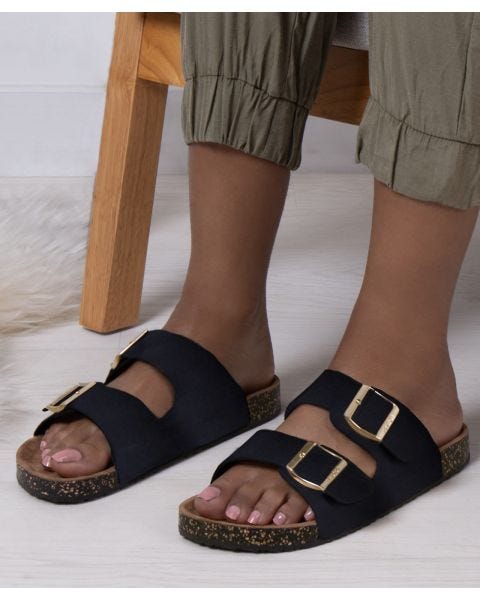 Totes Ladies Double Buckle Slider