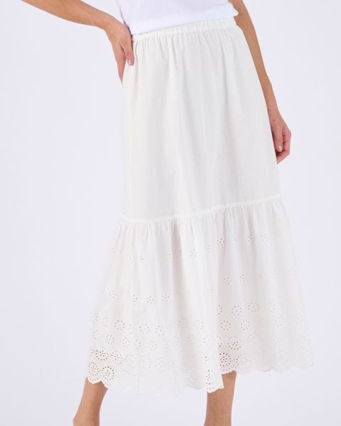 Broderie Anglaise Frill Trim Skirt 