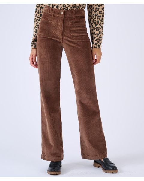 Cord Flared Leg Trousers 