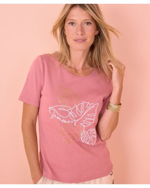 Embroidered Print T-shirt