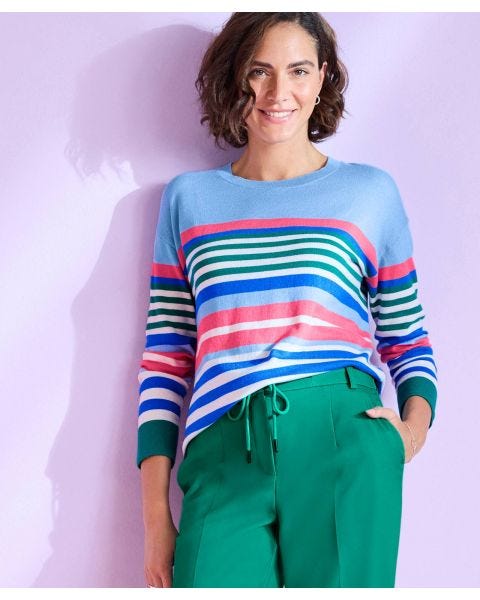 Stripe Cotton Blend Jumper
