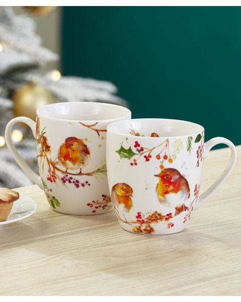 Pack of 2 Robins Mugs