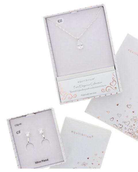 Clip On Earrings and Necklace Set