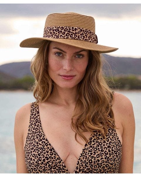 Woven Straw Effect Sun Hat 