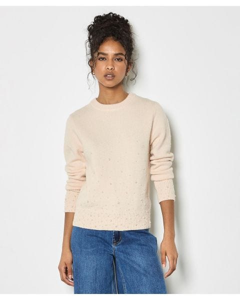 Apricot Pearl Detailed Jumper