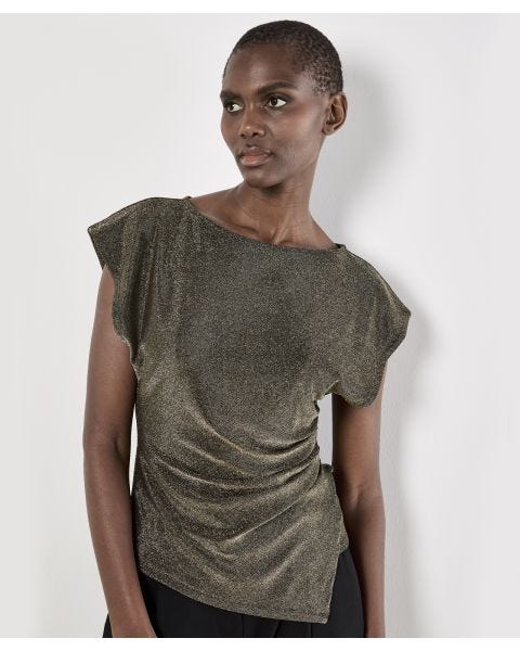 Apricot Slinky Detail Top