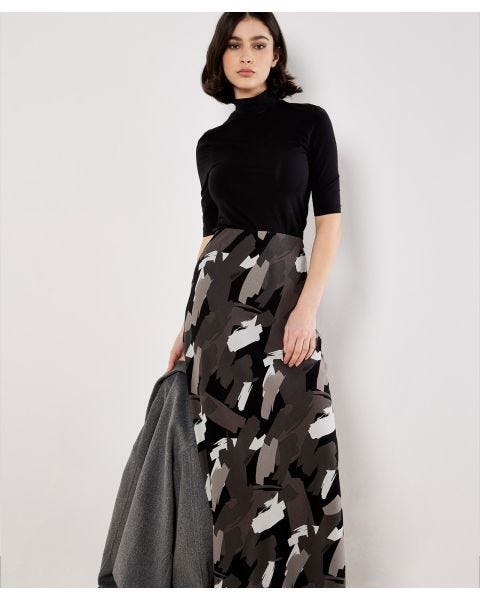 Apricot Pleated Skirt