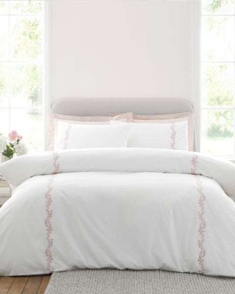 Camille Embroidered Floral Duvet Set