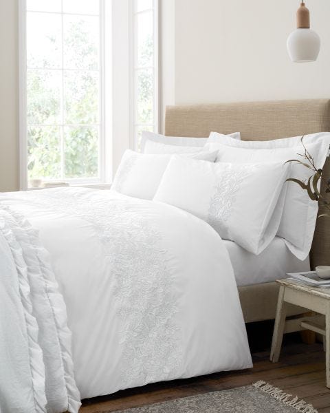 Embroidery Floral Duvet Set