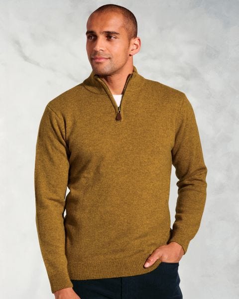 Brook Taverner Lambswool Zip Neck Jumper 