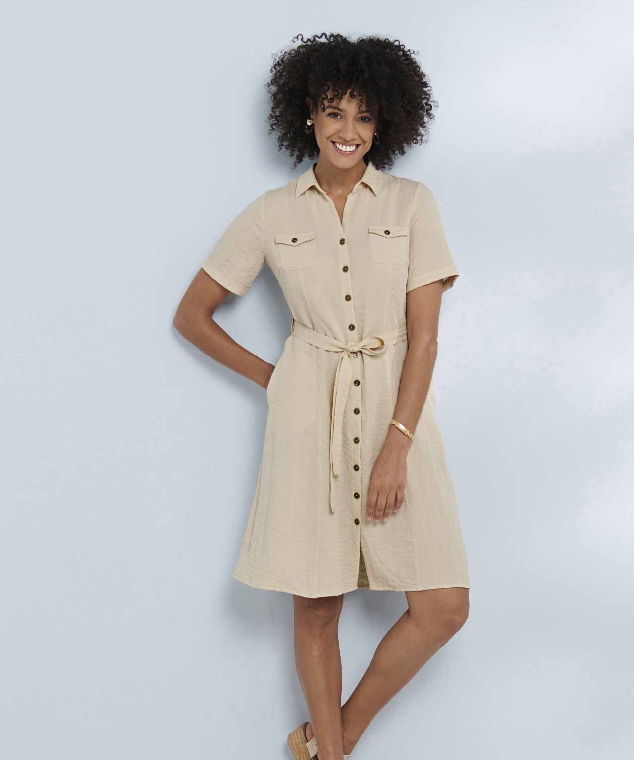 Khaki shirt deals dress uk