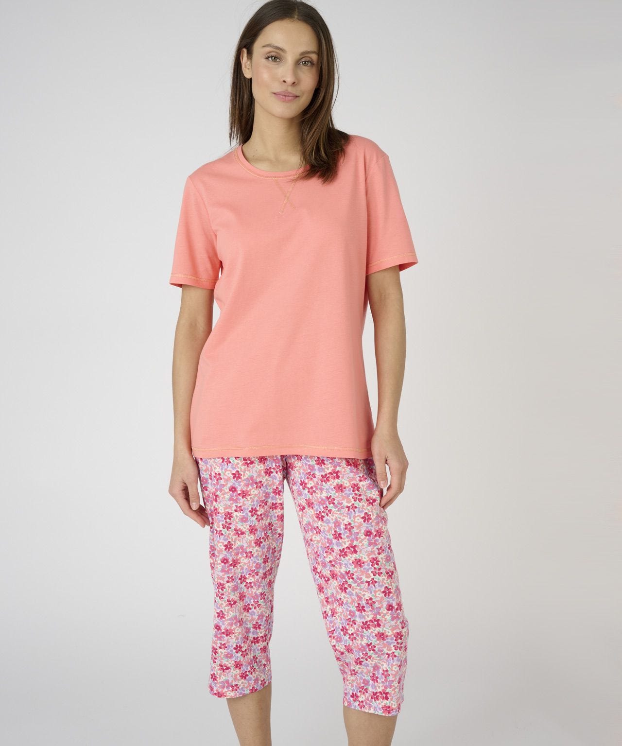 Short Sleeve Cropped Cotton Pyjamas Crop pyjama