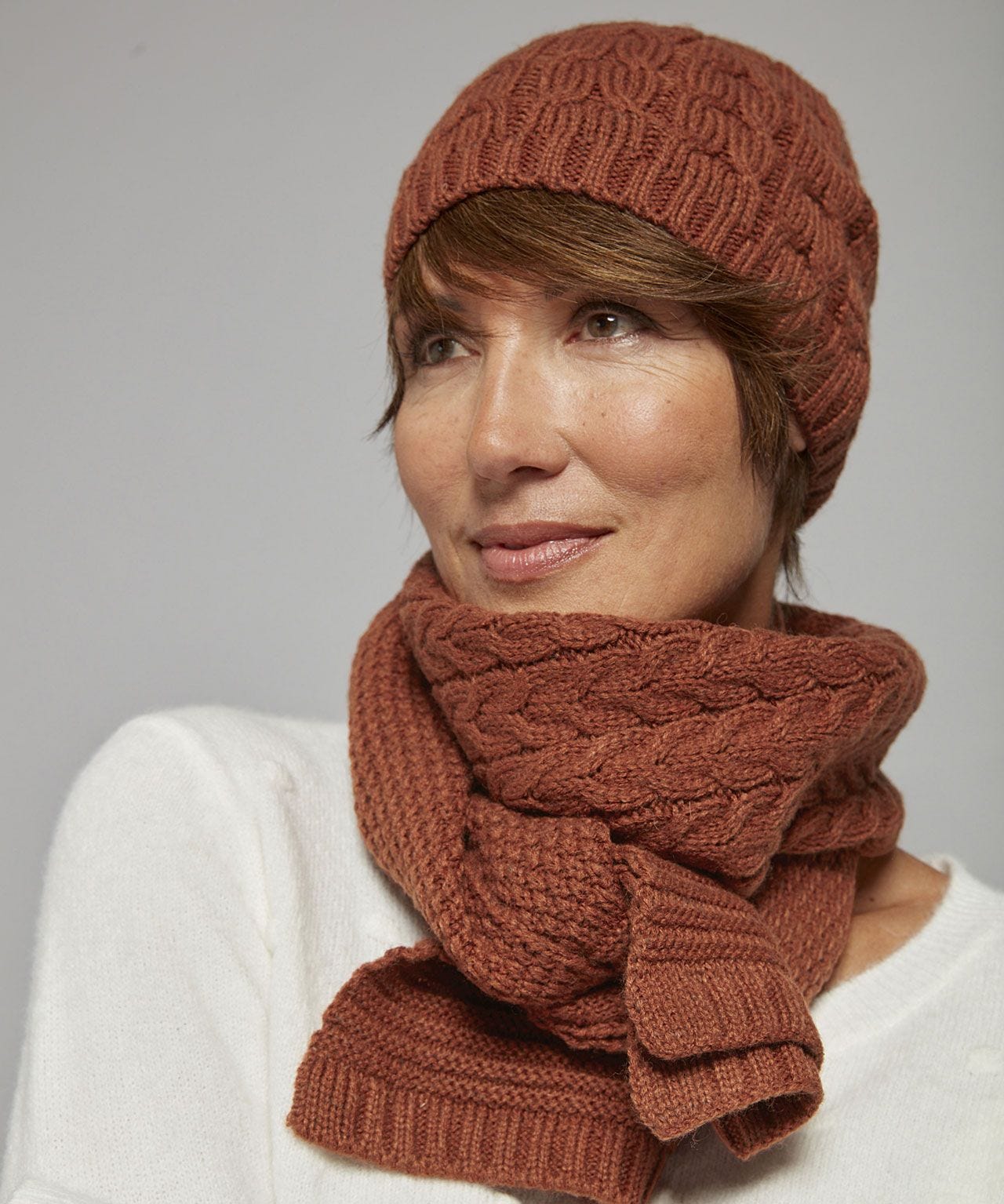 Debra Weitzner Knit Infinity Scarf & Beanie Set – Super Warm & Stylish For Winter In 6 Colors