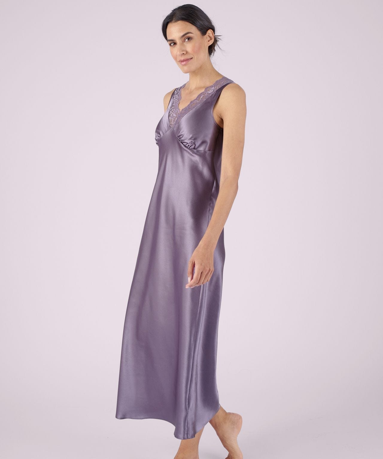 chinese dress ladies White Silk Satin Strappy Night Dress Plus and Curve size UK XL and abo   Satin & Sox