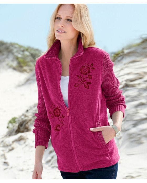 Damart fleece cardigan outlet