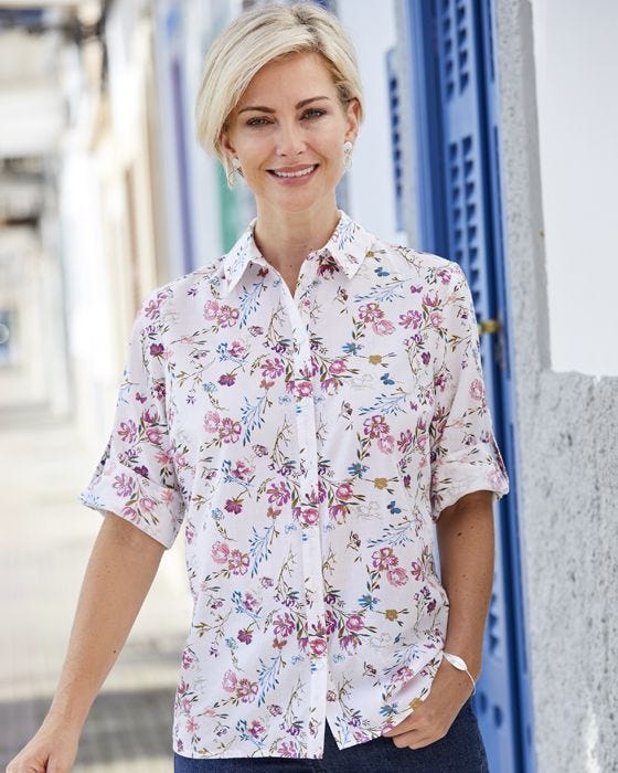 Printed Blouse - Blouse - Damart.co.uk