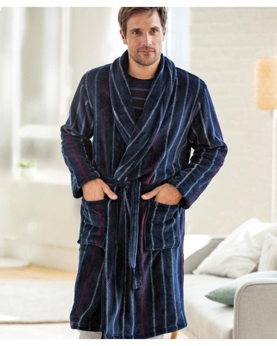 Men's Bath Robe - Stripe – Little Poppy Lane