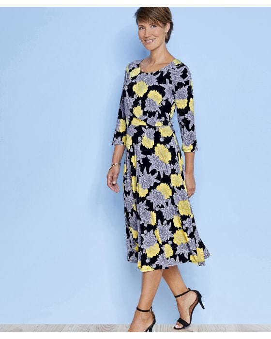 Printed Dress - Dress - Damart.co.uk