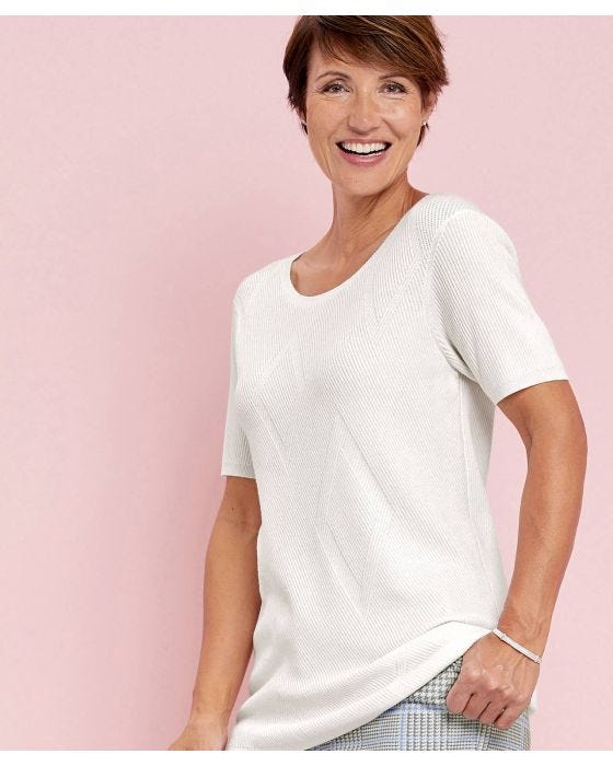 White short sleeve jumper ladies hot sale