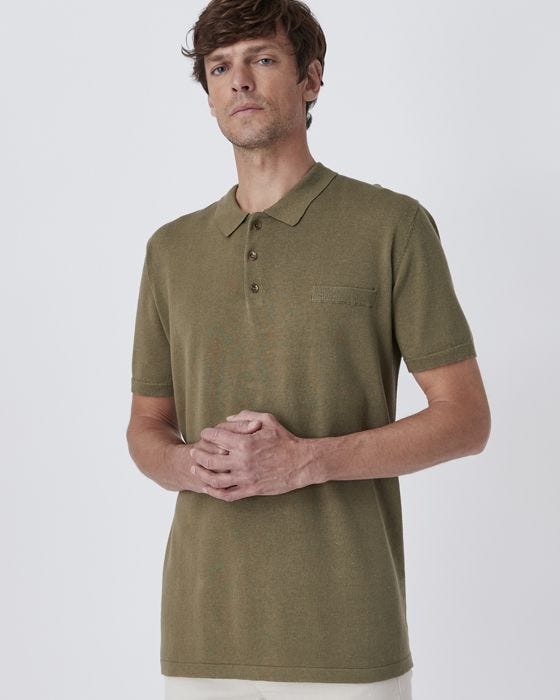 Linen Rich Jersey Polo - Polo 