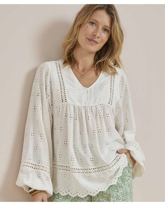 Broderie Anglais Blouse Top Damart.co.uk Two Tier Macrame Plant Hanger Pretty Hanging Baskets