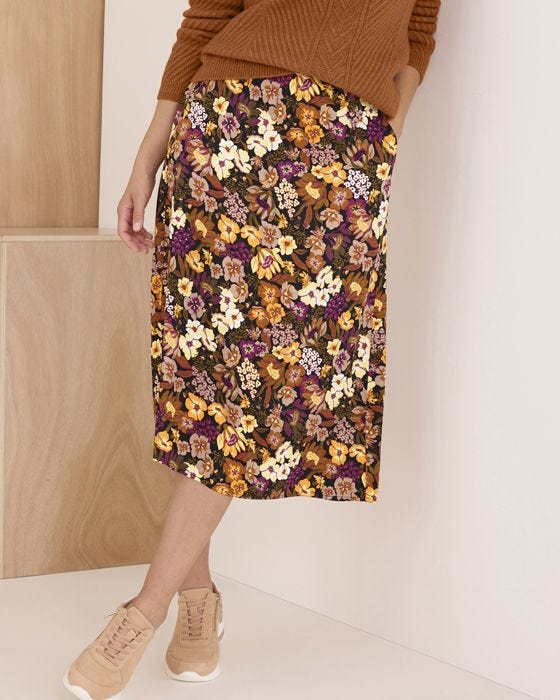 Ecovero Print Skirt - Skirt - Damart.co.uk