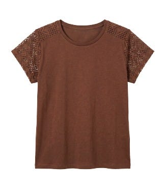 crochet detail t-shirt