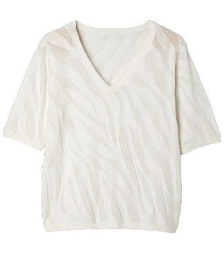zebra pointelle jumper
