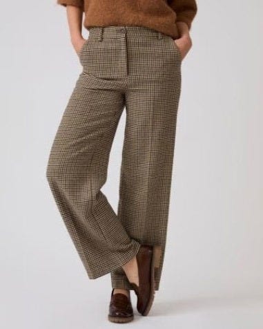 Wool Blend Wide Leg Trousers