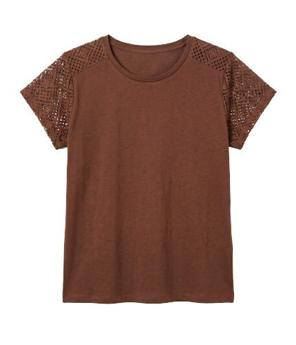 crochet detail t-shirt