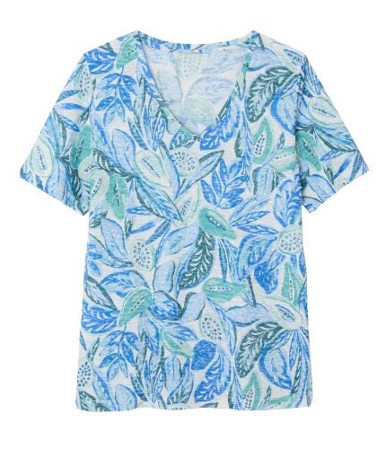 print v-neck t-shirt