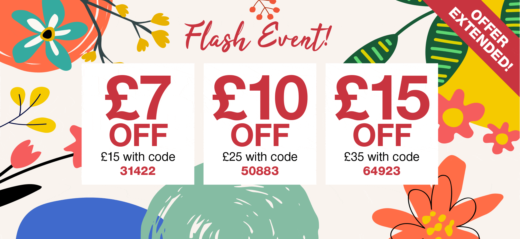£7 OFF with code 31422 - £10 off with code 50883 - £15 off with code 64923- Shop new in