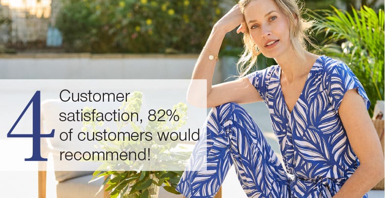 Customer satisfaction, 82% of customers would recommend!