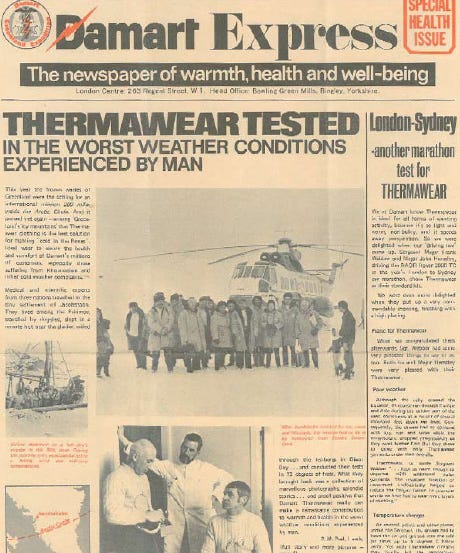 1986 Damart Thermolactyl Underwear Ad - Never Be Cold Again! on eBid  Ireland