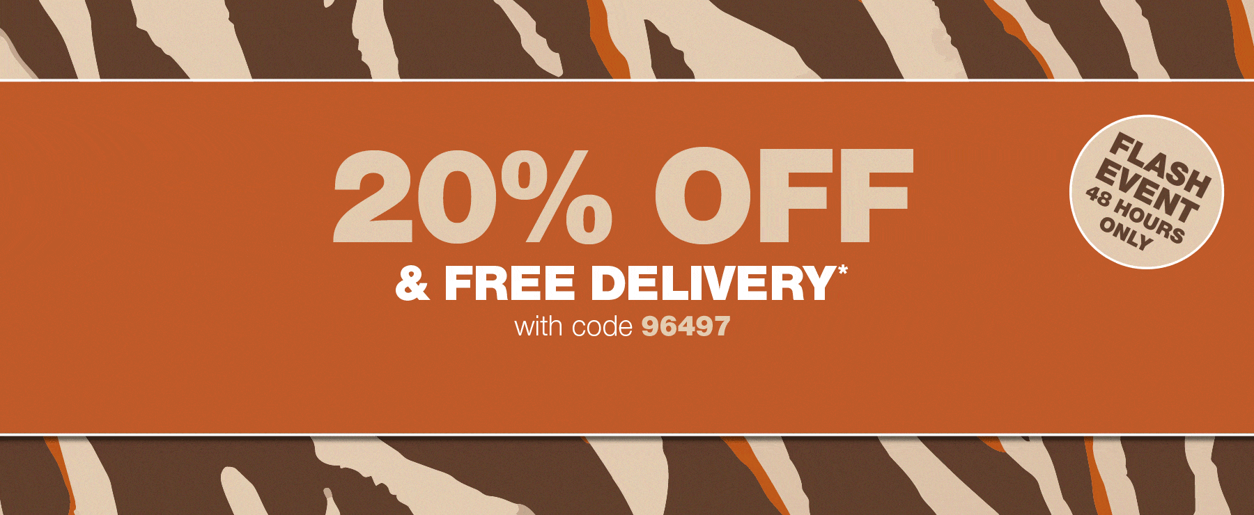 20% off and free delivery with code 96497